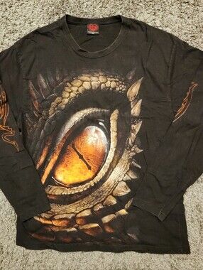 Vtg 00s Spiral Direct All-over print double-sided graphic tee Size XXL slim fit